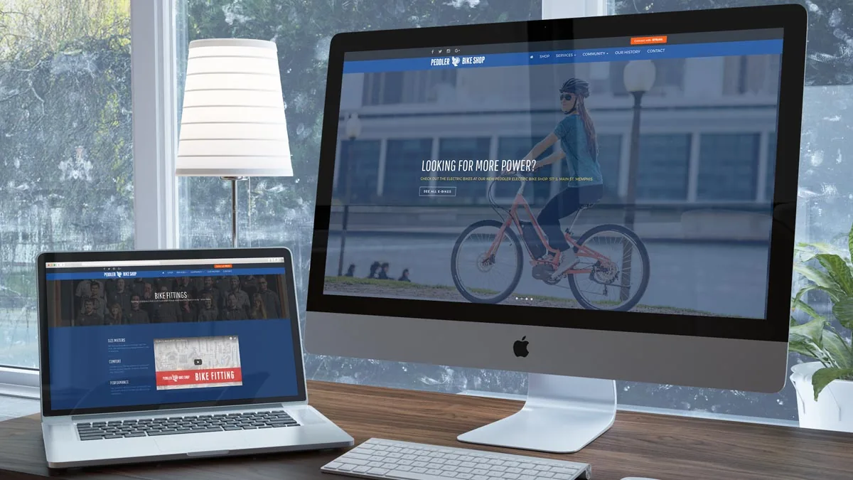 Peddler website on a desktop and laptop