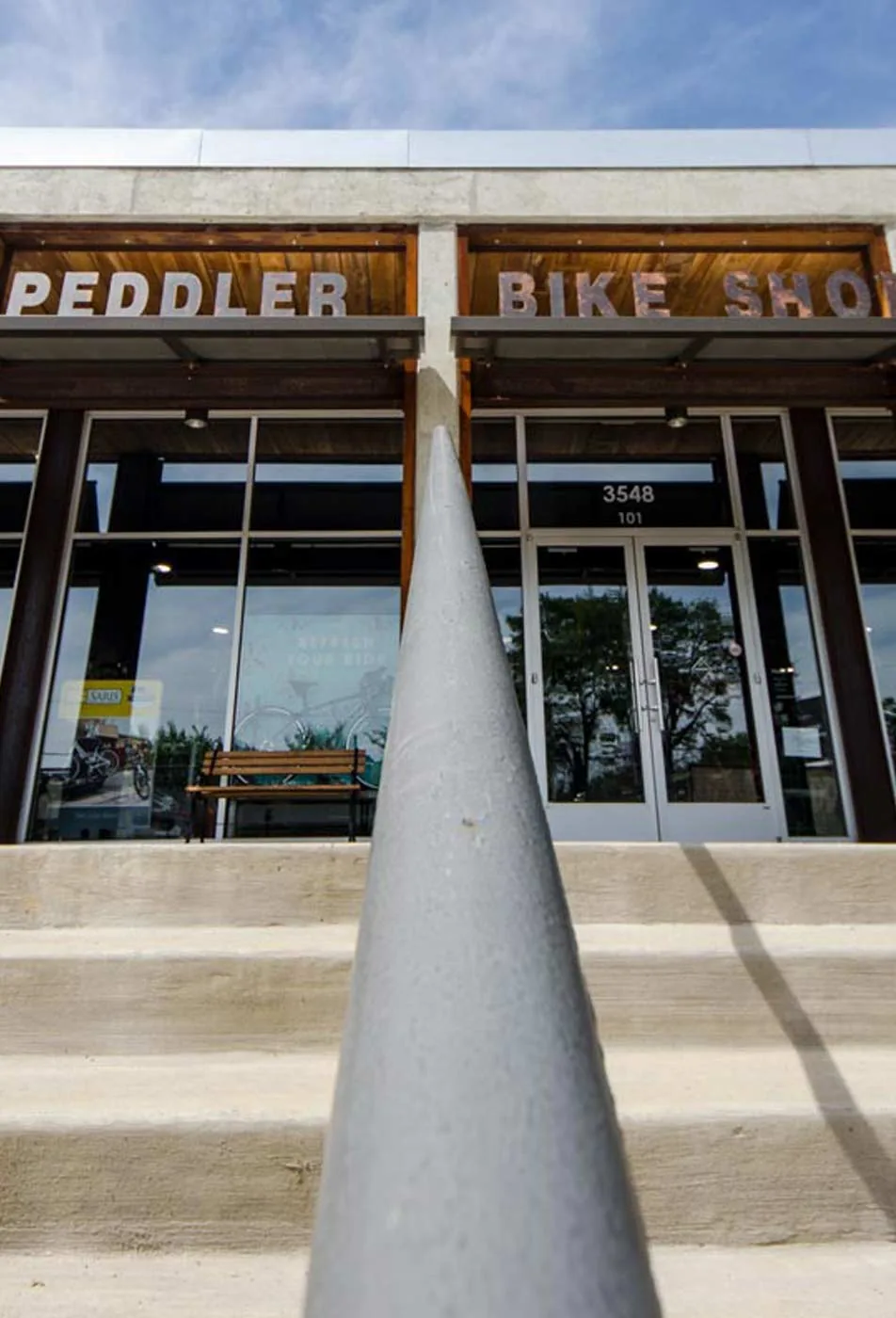 Peddler Bike Shop storefront sign